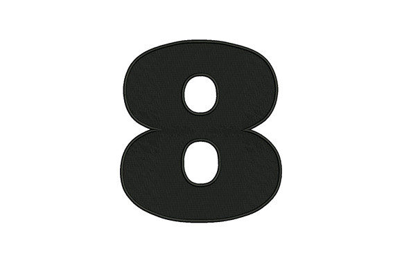 Bold Number 8: A Timeless Monochrome Embroidery for Meaningful Gifts