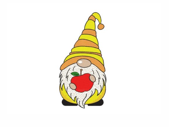 School Gnome: A Charming Embroidery Design for Personalized Gifts