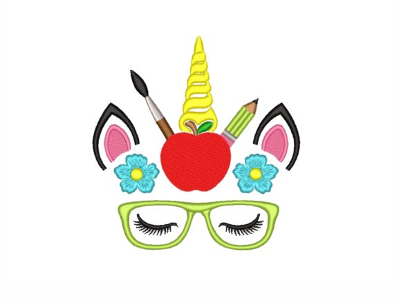 School Unicorn: A Playful Yet Professional Embroidery Design for Small Business Merch
