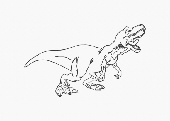 Tyrannosaurus Rex: A Continuous-Line Dino That Delivers